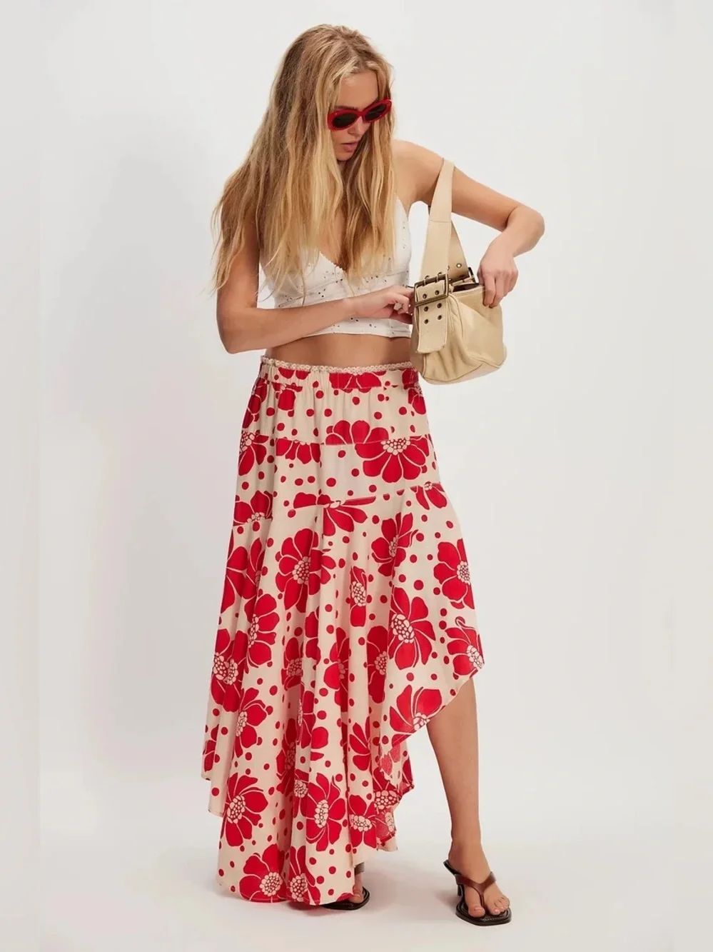 Free People Poppy Printed Maxi Skirt Size M